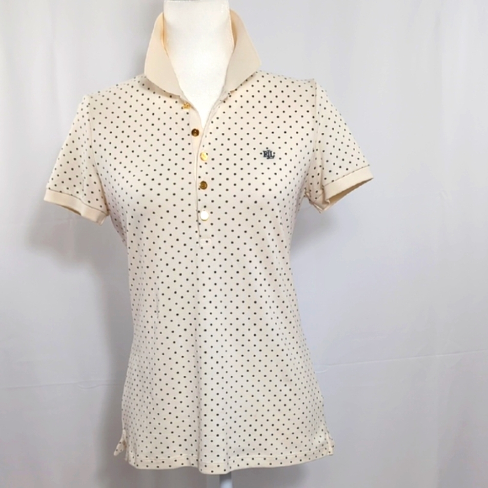 Polo by Ralph Lauren Cream Polka Dot Blouse